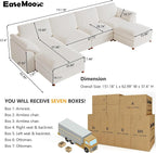 EASE MOOSE Cloud Sectional Modular Sofa, Oversized U Shape Sectional Couch Wide - Image 2