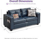TYBOATLE 65" Faux Leather Loveseat - Image 2