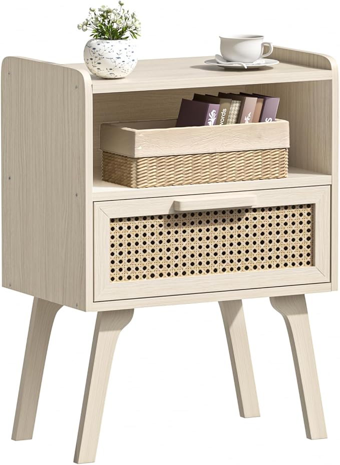 Lerliuo Rattan Nightstand, Side Table by Lerliuo