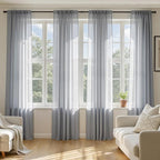 MIULEE Dark Grey Sheer Curtains 90 Inches Long 4 Panels 42 x 90 Inches | Light by MIULEE