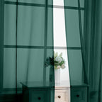 Hunter Green Sheer Curtains 96 Inches Long 2 Panels - Image 4