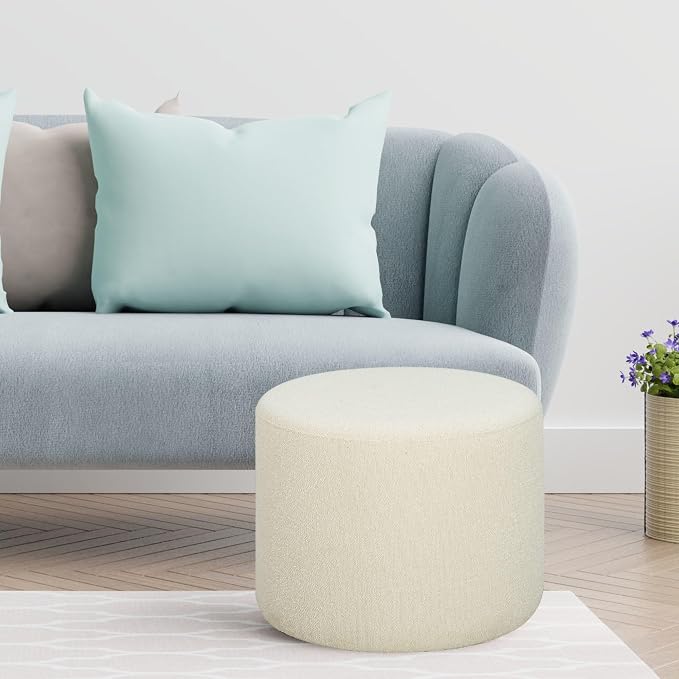 Studio Living Wentworth 19" Round Ottoman, Urban Transitional, Fully Assembled - Image 5