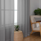Chyhomenyc Charcoal Grey Sheer Curtains 78 Inches Long 2 Panels Set - Image 7