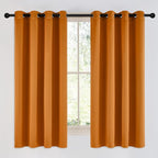NICETOWN Room Darkening Orange Curtains 63 inches Long by NICETOWN