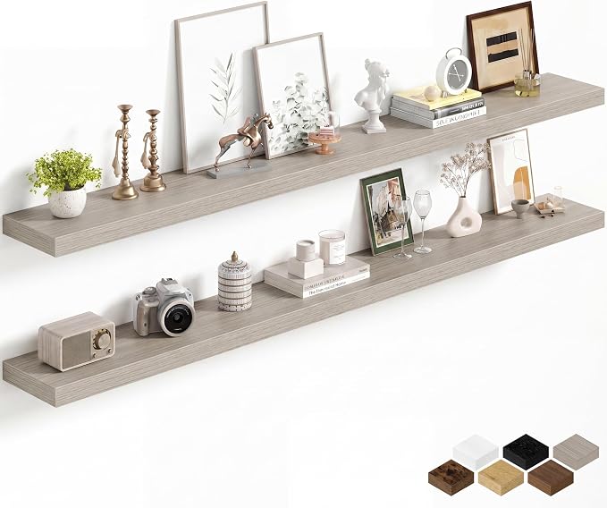 Fun Memories 72Inch Long Floating Shelves, 8 Inch Deep Shelves by FunMemories