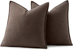 MIULEE Decorative Linen Pillow Covers 20x20 Inch Reddish Brown | Boho - Image 6