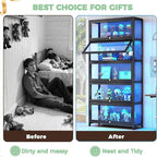 Display Cabinet with Acrylic Glass Doors 67.7'' Tall Curio Cabinet - Image 7