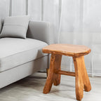 Natural Shape Solid Wood Tree Stump Stool 15"x12"x15" Cedar Root End Table - Image 5