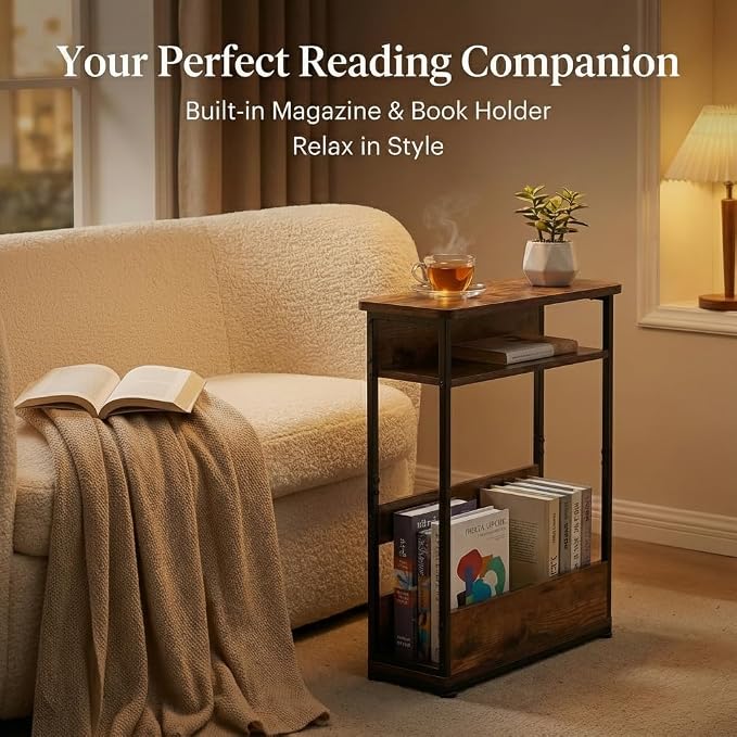 Narrow Side Table, 3-Tier Slim End Table - Image 4