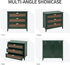 31.5" Retro Green Buffet Sideboard, Modern Coffee Bar Cabinet - Image 8