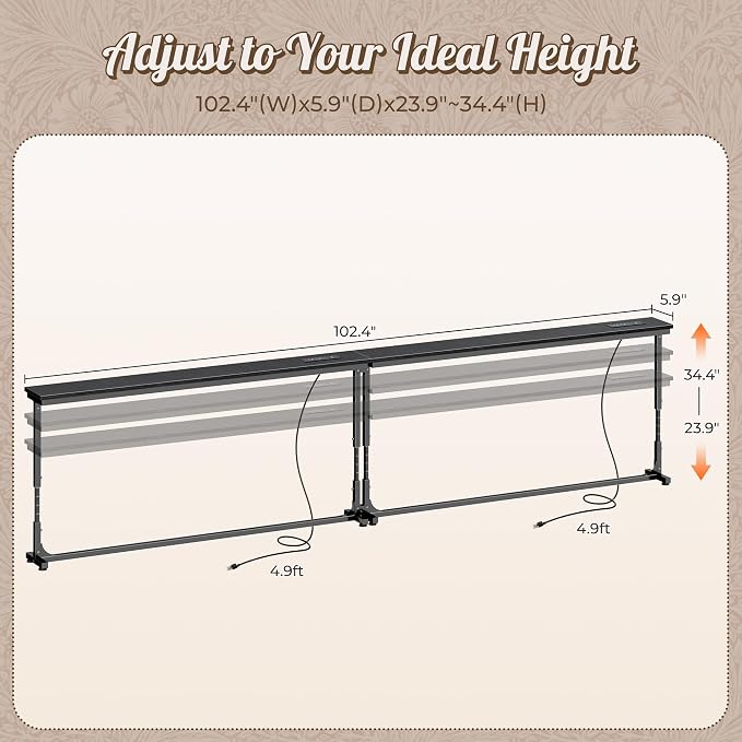 Huuger 102.4 Inch Behind Couch Table - Image 2