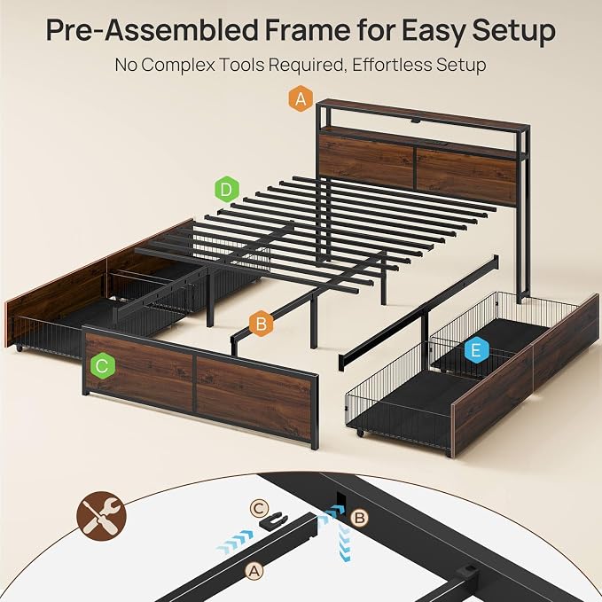 Rolanstar Full Size Bed Frame - Image 3