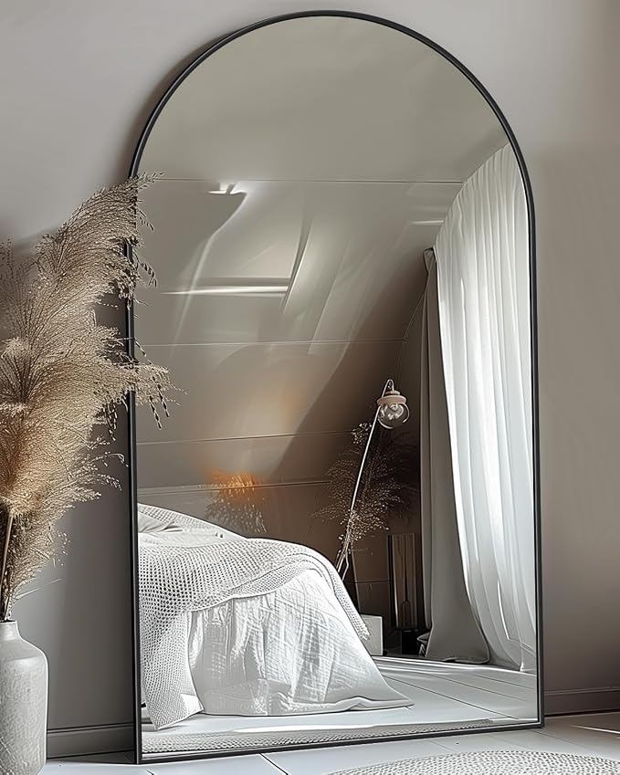 Antok 72" x44” Arched Full Length Floor Mirror, Free Standing/Wall Mount/Leaning - Image 3