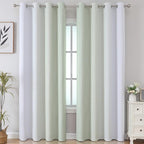 Sage Green and Greyish White Ombre Blackout Curtains - Image 2