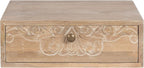 Kate and Laurel Mirza Transitional Carved Wood Floating Side Table, Natural Wood - Image 8