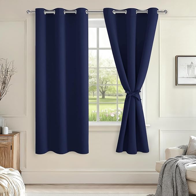 Blackout Curtains for Bedroom, 38 x 72 Inch, 2 Panels | Light Blocking by Hiasan