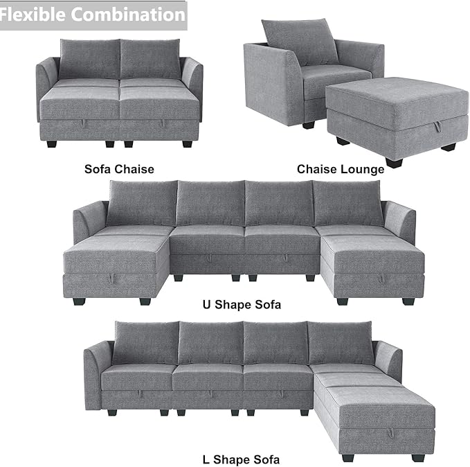 HONBAY Modern Fabric Middle Module - Image 6