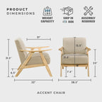 Lexicon Mid Century Modern Accent Chair - Image 2