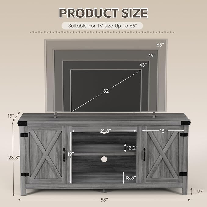 YESHOMY Modern Farmhouse TV Stand - Image 6