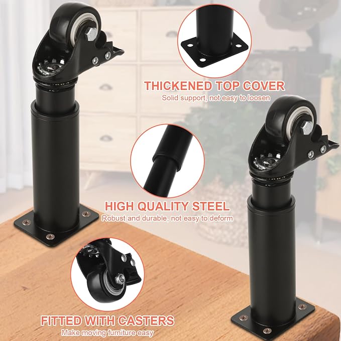 WOPPLXY 4 Pcs 7-10 Inch Metal Adjustable Furniture Legs - Image 3