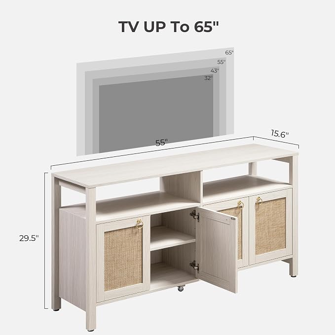 SICOTAS Rattan TV Stand for Television up to 65 Inch - Image 6