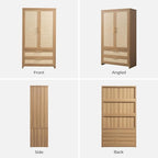 SICOTAS Rattan Armoire Wardrobe Closet Cabinet, Boho Large-Capacity Deep - Image 9