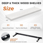 Fun Memories Floating Shelves for Wall, 27.5" Rustic Wood Deep Wall Mounted - Image 3
