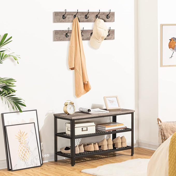 HOOBRO Hall Tree Entryway Storage Bench, Coat Rack Shoe Bench, Shoe Rack - Image 4