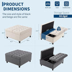 Garvee 36'' Large Square Storage Ottoman, Lift Top Storage Ottoman Coffee Table - Image 3