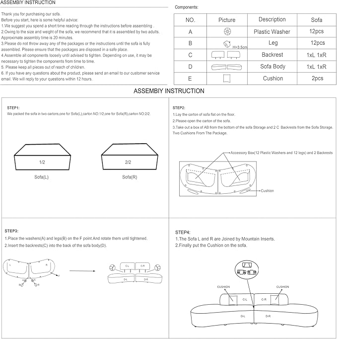 Container Furniture Direct 132" Curved Sofa - Image 14
