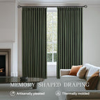 Pinch Pleated Linen Curtains 100% Blackout 63 Inches Long - Image 4