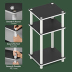 Furinno JUST Side Table, 3-Tier End Table, Open Shelves Night Stand, Bedside - Image 5