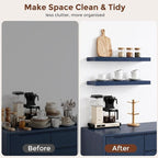 fuqing 20 Inch Floating Shelves | 6.7 Inch Deep Dark Blue Floating Shelves - Image 7