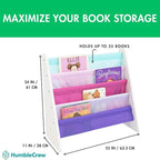 Humble Crew Kids Bookshelf, 4-Tier Front-Facing Book Display Organizer - Image 3