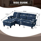 84" Convertible Sectional Sofa, Deep 3-Seat L Shaped Sectional Couch - Image 2