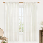 Natural Linen Curtains 72 inch Length by LAMIT