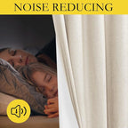 NICETOWN 100% Blackout Linen Texture Curtains 90 inches Long, 2 Panels - Image 4