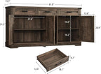 usikey Buffet Cabinet, 61” Large Sideboard Buffet Storage Cabinet - Image 2