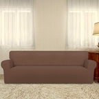 PureFit Stretch Couch Covers for Sofa 4 Seater Slipcovers Brown | 1-Piece Sofa - Image 2