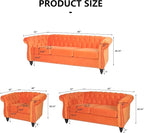 AVZEAR Chesterfield Loveseat, Modern Velvet Sofa Tufted Couch 2 Seater - Image 2