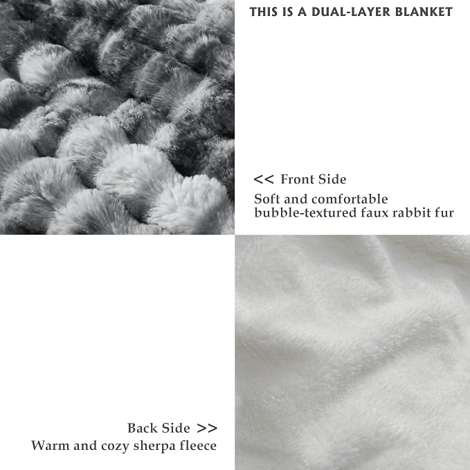 50x60 Inches Ultra-Soft Fuzzy Faux Fur Plush Throw Blanket - Image 3
