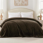 Exclusivo Mezcla Soft Waffle Fleece Bed Blanket Twin Size, Coffee | Lightweight - Image 3