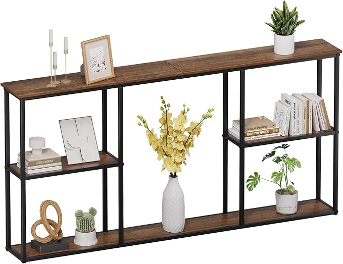 WOHOMO Console Table, 3-Tier Small Entryway Tables, Narrow Sofa Table by WOHOMO