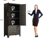 erosoei 71" H Metal Pantry Storage Cabinet, Office File Cabinets - Image 2
