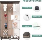 Display Cabinet with Glass Door and Lock, 4-Shelf Curio Cabinets with 5mm - Image 4