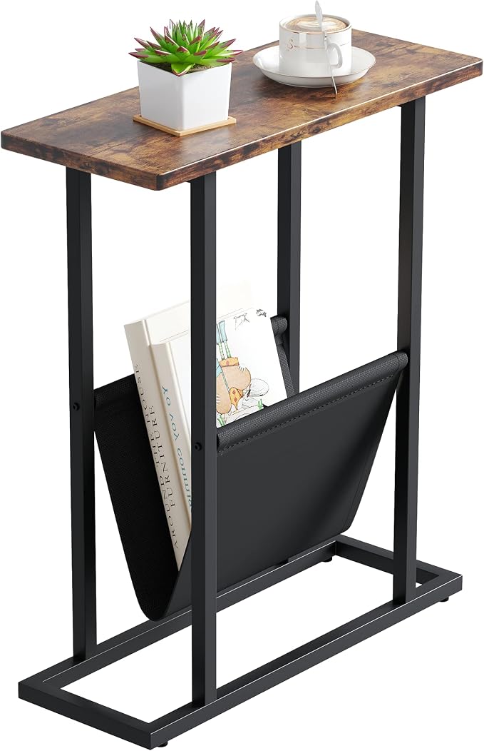 Yusong Narrow Side Table for Small Spaces, Small End Table by Yusong