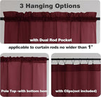 Chyhomenyc Sheer Curtains 63 Inch Length 2 Panels, Burgundy | Light Filtering - Image 3