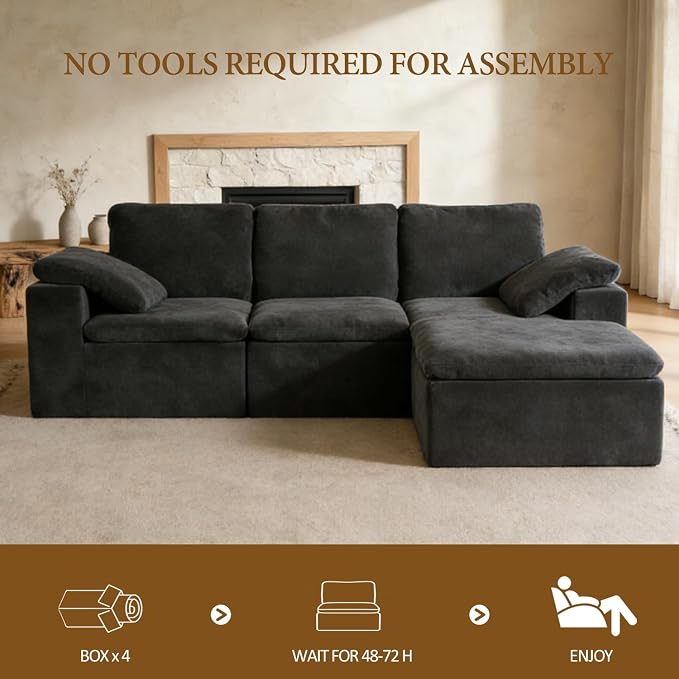 ANONER 108" Sectional Cloud Couches - Image 6