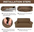Peryiter 2 Pcs Sofa Covers Couch and Loveseat Covers Set Stretch Sofa Slipcover - Image 3