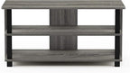 Furinno Sully 3-Tier Stand for TV up to 40, French Oak Grey/Black - Image 4